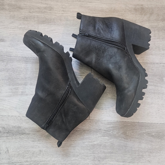 Mix No. 6 Black platform boot with zipper - Picture 3 of 6